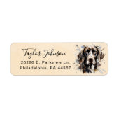 Duits kortharig pointer retouradreslabel etiket (Voorkant)