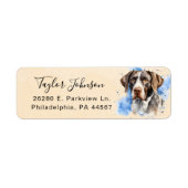 Duits kortharig pointer retouradreslabel etiket (Voorkant)