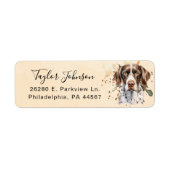 Duits kortharig pointer retouradreslabel etiket (Voorkant)