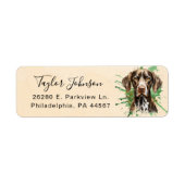 Duits kortharig pointer retouradreslabel etiket (Voorkant)