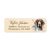 Duits kortharig pointer retouradreslabel etiket (Voorkant)