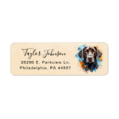 Duits kortharig pointer retouradreslabel etiket (Voorkant)