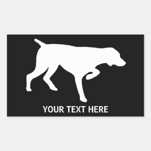 Duits kortharig pointer silhouet rechthoekige sticker