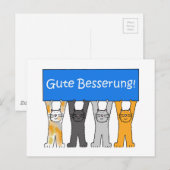Duits krijgen snel goed Cartoon katten. Briefkaart (Voorkant / Achterkant)