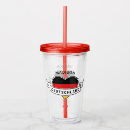 Duits Liefde aangepaste naam tumblers Acryl Drinkbeker