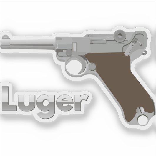 Duits Luger Pistol Sticker (Voorkant)