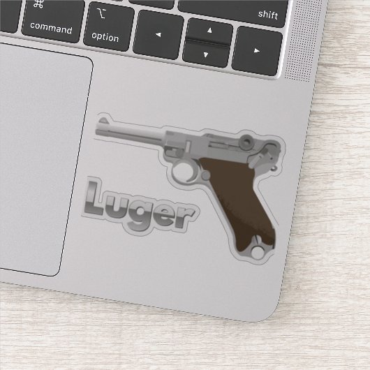 Duits Luger Pistol Sticker (Detail)