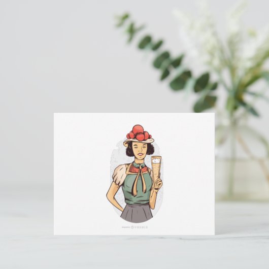 Duits meisje briefkaart (Staand voorkant)