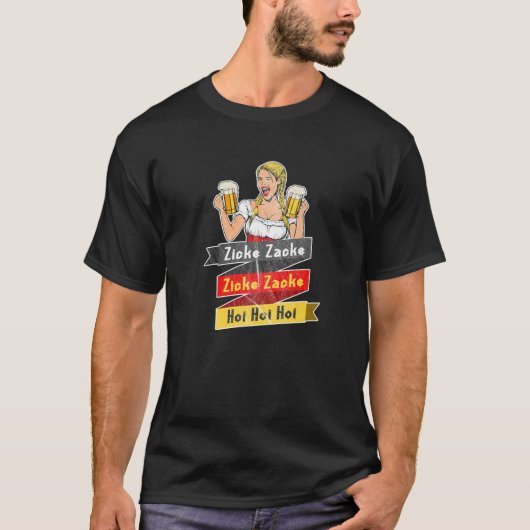 Duits Oktoberfest Zicke Zacke Zacke Hoi Hoi T-shirt (Voorkant)