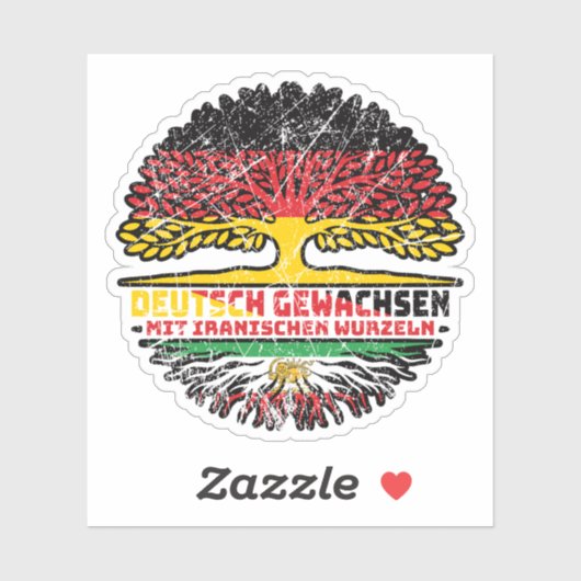 Duits opgekweekt, Iraanse wortels – Leeuw en Zon Sticker (Vel)