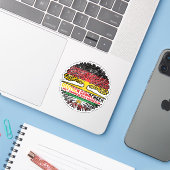 Duits opgekweekt, Iraanse wortels – Leeuw en Zon Sticker (Laptop met iPhone)