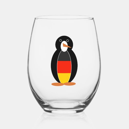 Duits Penguin - Deutsch Pinguin Wijnglas Zonder Voet (Voorkant)