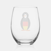 Duits Penguin - Deutsch Pinguin Wijnglas Zonder Voet (Achterkant)