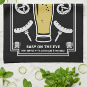 Duits Pilsner Bier en worst Theedoek (Gevouwen)