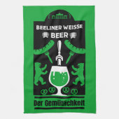 Duits Pilsner Bier en worst Theedoek (Verticaal)