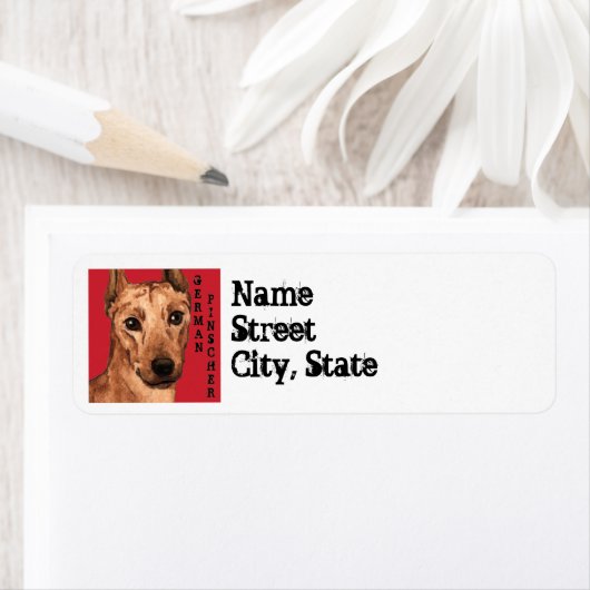 Duits Pinscher Color Block Etiket (Insitu)