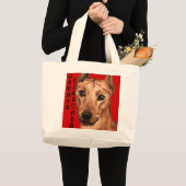 Duits Pinscher Color Block Grote Tote Bag (Voorkant (product))