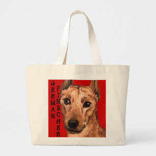 Duits Pinscher Color Block Grote Tote Bag