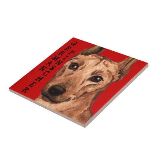 Duits Pinscher Color Block Tegeltje (Zijkant)