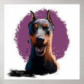 Duits Pinscher Dog Portrait | Dog Portrait Wall P Poster (Voorkant)