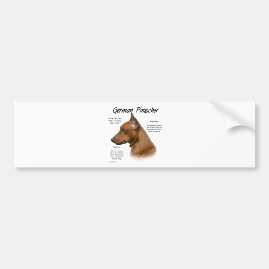 Duits Pinscher Geschiedenis Ontwerp Bumpersticker (Voorkant)