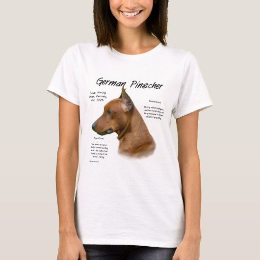 Duits Pinscher Geschiedenis Ontwerp T-shirt (Voorkant)