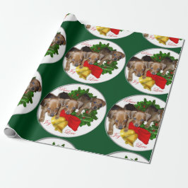 Duits Pinscher-kerstfeest Cadeaupapier