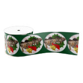 Duits Pinscher-kerstfeest Grosgrain Lint (Spoel)