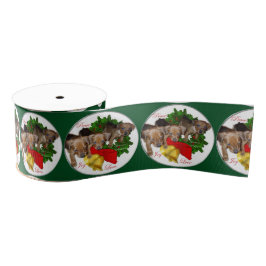 Duits Pinscher-kerstfeest Grosgrain Lint