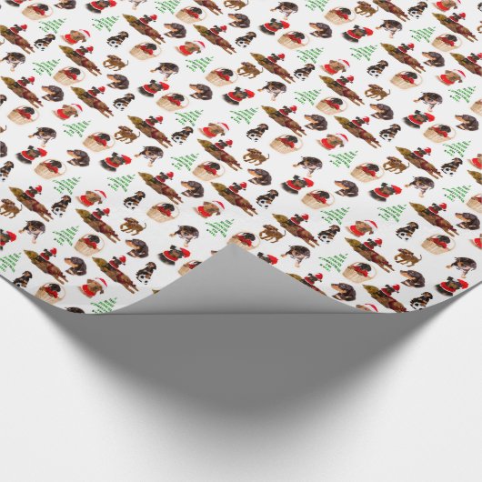 Duits Pinscher-kerstpapier Cadeaupapier (Hoek)