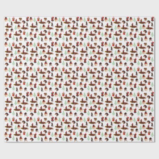 Duits Pinscher-kerstpapier Cadeaupapier (Vlak)