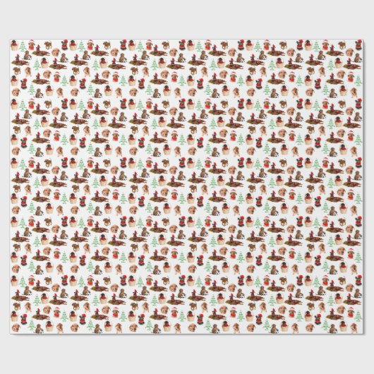 Duits Pinscher-kerstpapier Cadeaupapier (Vlak)