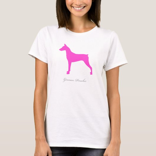 Duits Pinscher T-shirt (roze gedockte versie) (Voorkant)