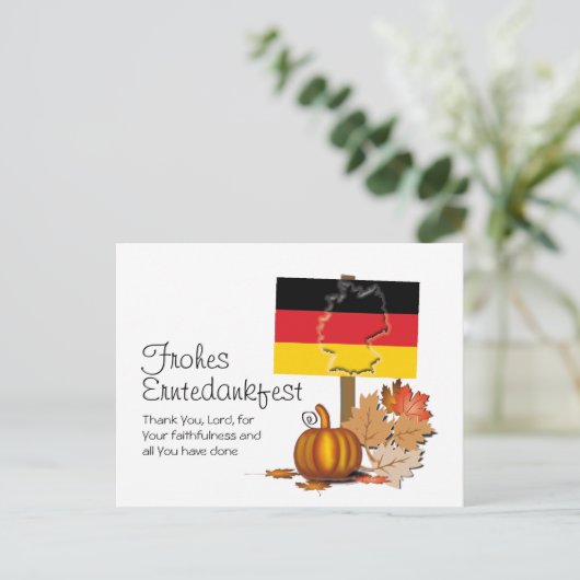 Duits | PRETTIG OOGSTDAANKFEEST | Thanksgiving Briefkaart (Staand voorkant)