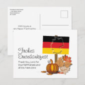Duits | PRETTIG OOGSTDANKFEES | Thanksgiving Briefkaart (Voorkant / Achterkant)