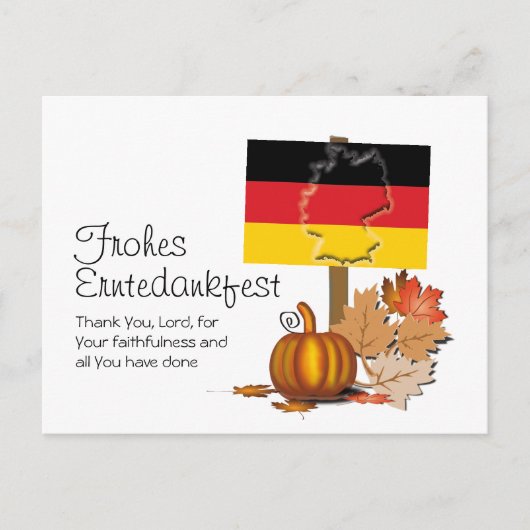 Duits | PRETTIG OOGSTDANKFEES | Thanksgiving Briefkaart (Voorkant)