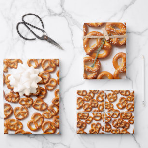 Duits Pretzels Patroon Inpakpapier Vel