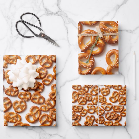 Duits Pretzels Patroon Inpakpapier Vel (Voorkant)