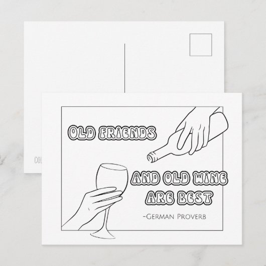 Duits Proverb Coloring Briefkaart (Voorkant / Achterkant)
