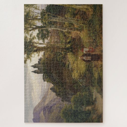 Duits romantisch landschap met kloostercomplex legpuzzel (Verticaal)