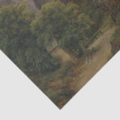 Duits romantisch landschap met kloostercomplex tissuepapier (Detail)