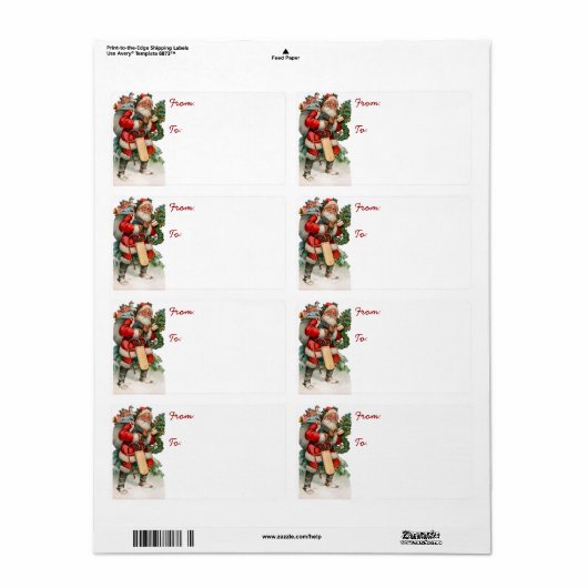 Duits Santa Gift Label Labels (Full Sheet)