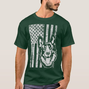 Duits Shepherd American USA Flag Hondenliefhebber T-shirt