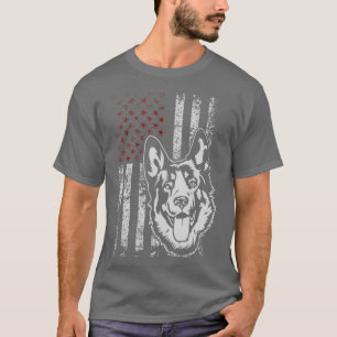 Duits Shepherd American USA Flag Hondenliefhebber T-shirt