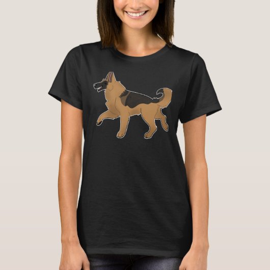 Duits Shepherd Black&amp Tan T-shirt (Voorkant)