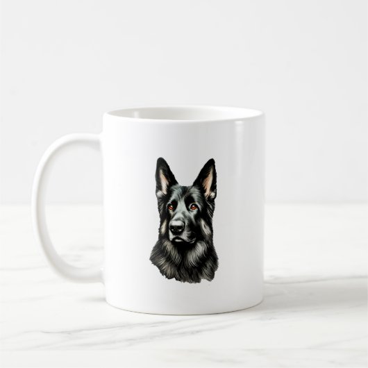 Duits Shepherd Black en Tan Koffiemok (Links)