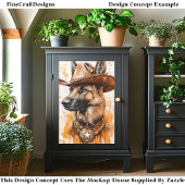 Duits Shepherd Cowboy Sheriff Hond DP2L Decoupage Tissuepapier