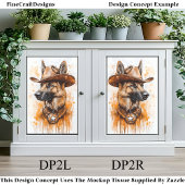 Duits Shepherd Cowboy Sheriff Hond DP2R Découpage Tissuepapier