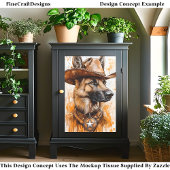 Duits Shepherd Cowboy Sheriff Hond DP2R Découpage Tissuepapier