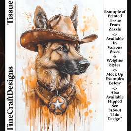 Duits Shepherd Cowboy Sheriff Hond DP2R Découpage Tissuepapier